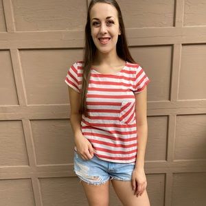 Red/white striped tee from LONDON!